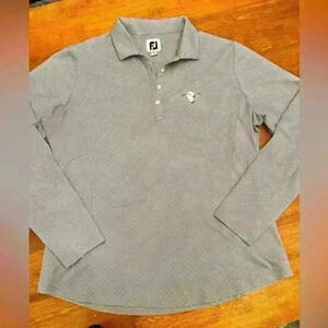 FootJoy Button Shirt Ladies Large Detailed Siding Active Golf Pickleball Tennis